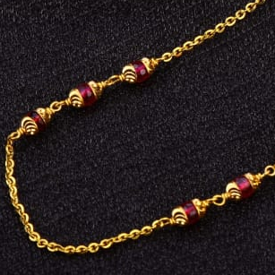 22KT Gold CZ Antique Classic Ladies Chainmala AC209