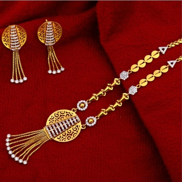 22 carat gold hallmark exclusive ladies chain necklace set RH-NS385