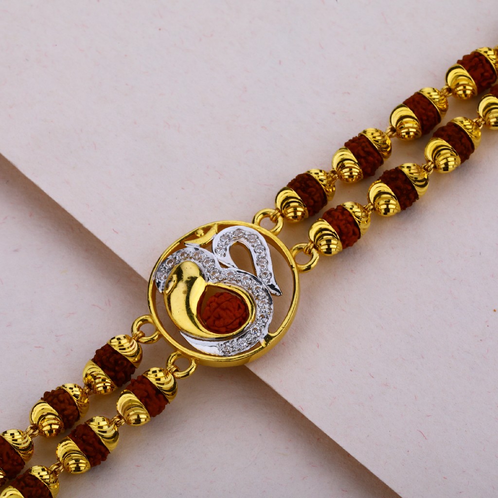 Mens Gold Rudraksha Bracelet-MRB08