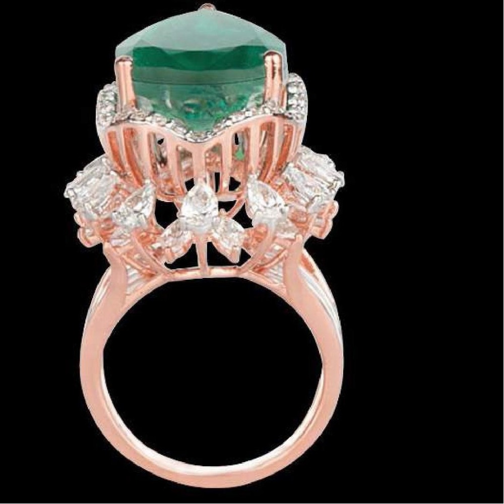 Diamonds and Emeralds Ring JSJ0104