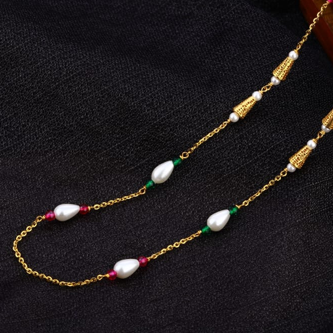 22KT Gold CZ Antique Delicate Ladies Chainmala AC210