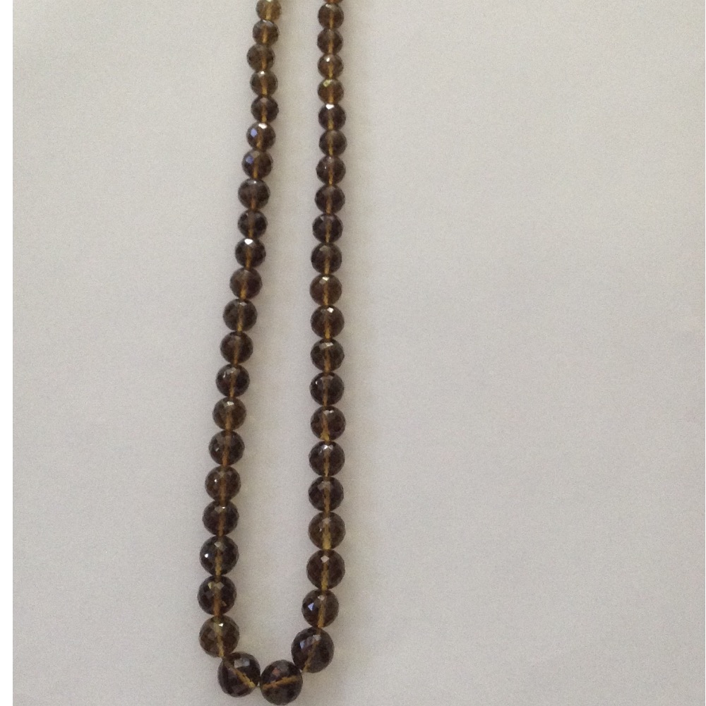Natural golden citrine round faceted beeds mala JSS0044