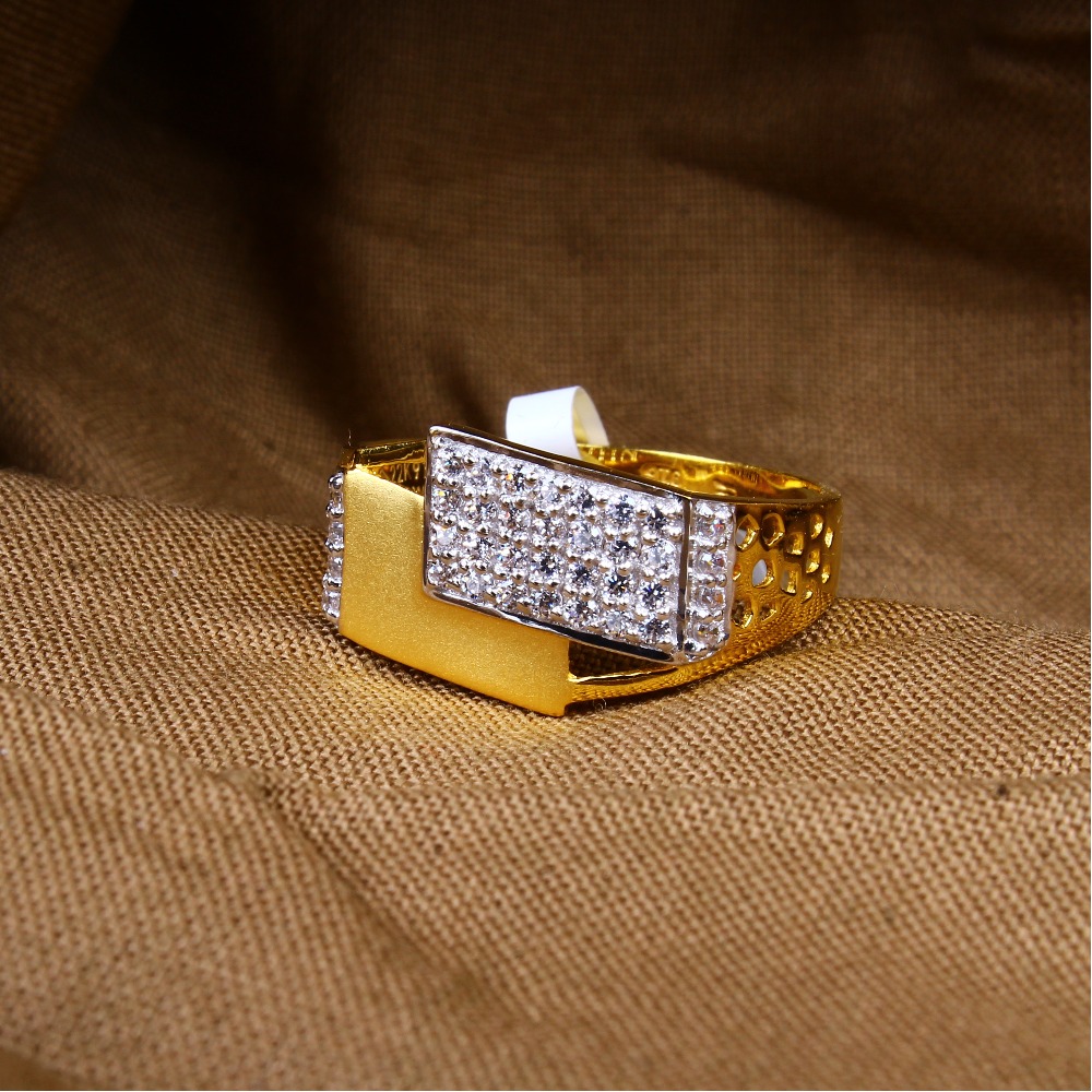 gold trendy cZ diamond Ring 164