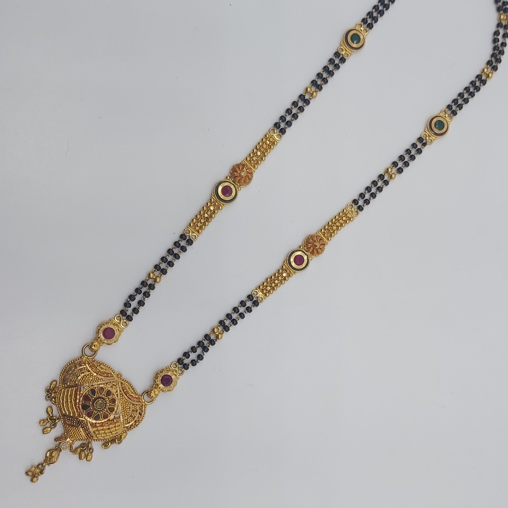 Gold antique pattern traditional bridal mangalsutra