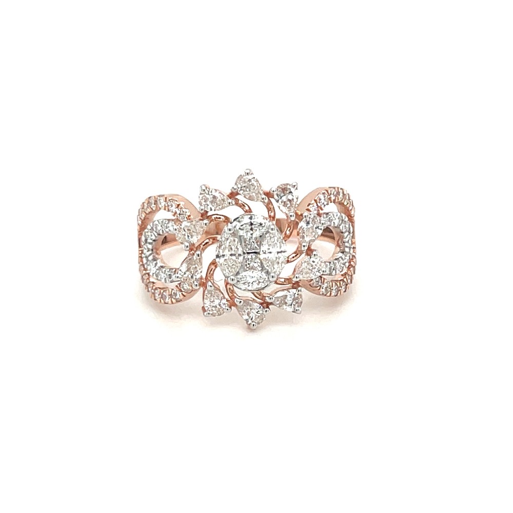 EFFY™ Collection 1 CT. T.W. Champagne and White Diamond Twist Frame Ring in  14K Rose Gold | Zales Outlet