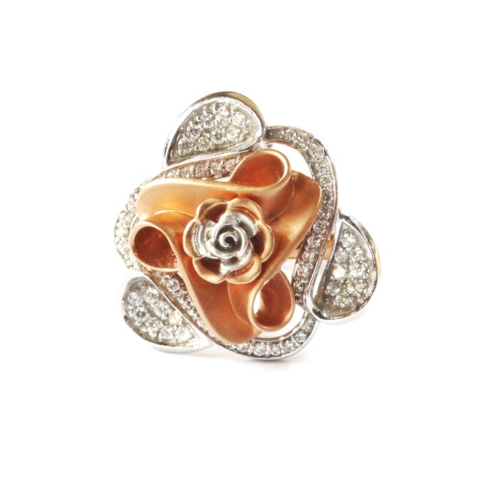 18k rose gold flower shape ring mga - rgr0030