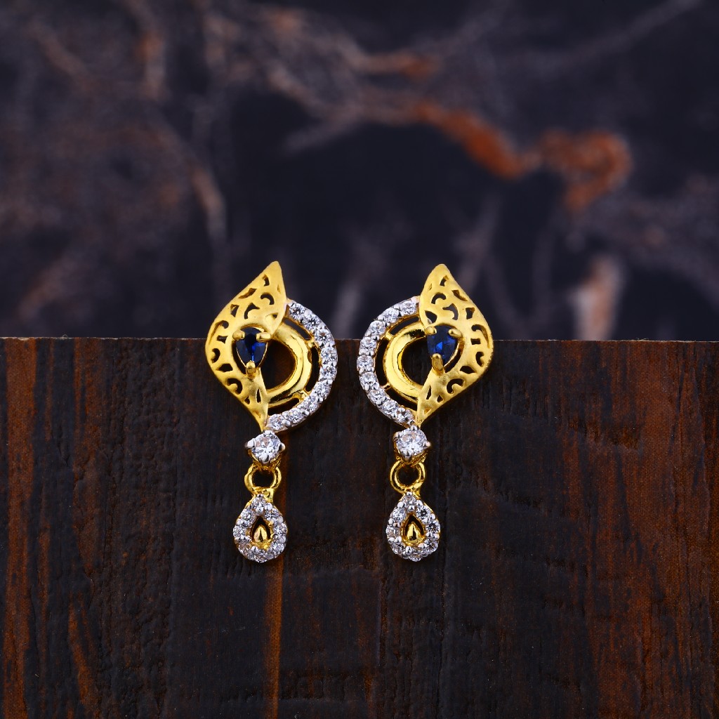 916 Gold Ladies Earrings-LFE143