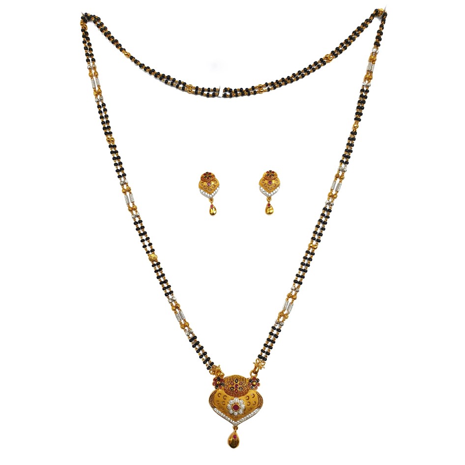 One gram gold forming two line mangalsutra mga - mse0116
