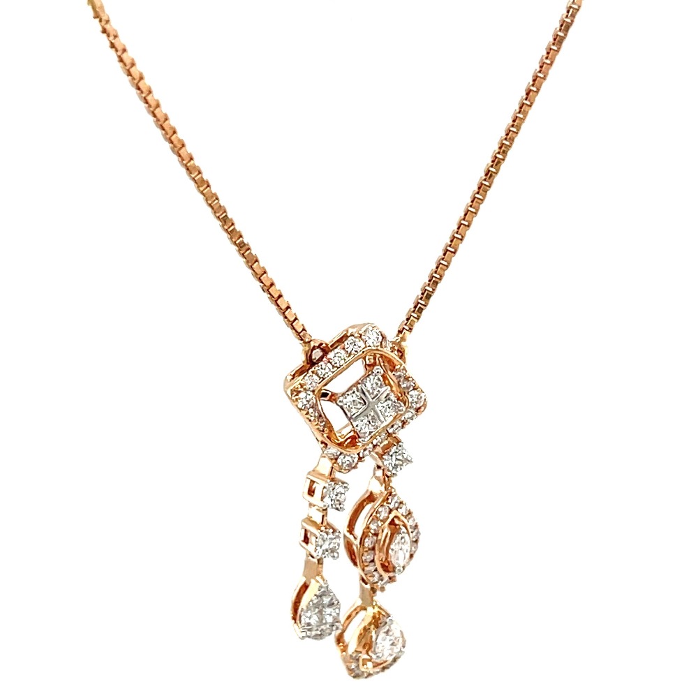Fancy Diamond Pendant using Marquise, Pear, Princess & Round