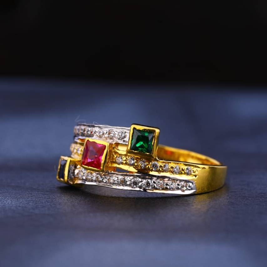 916 Gold CZ Ladies Classic Ring LR326