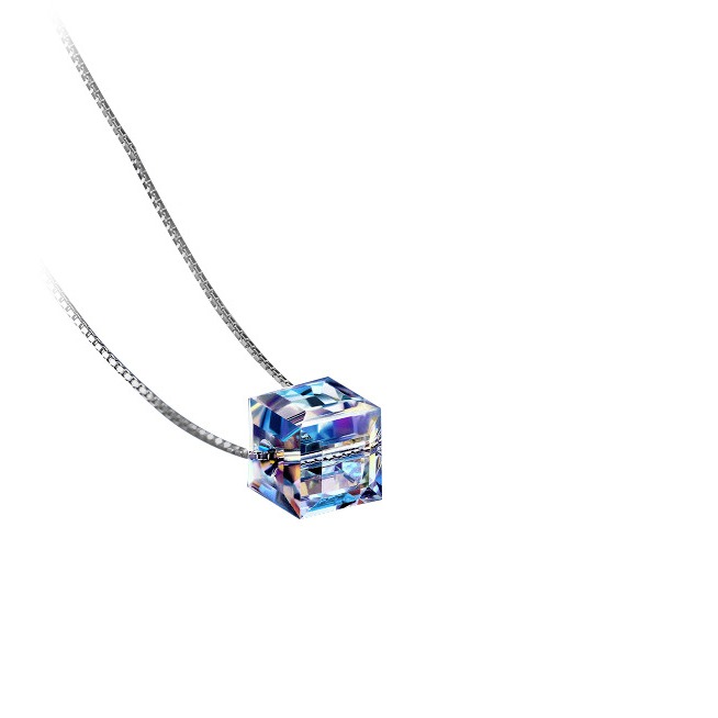 925 silver colour changing crystal with box chain
