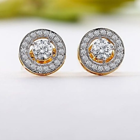 10k Yellow Gold Diamond Cut Design Round Shape Hoop Earrings, Diameter 15mm  | Wish