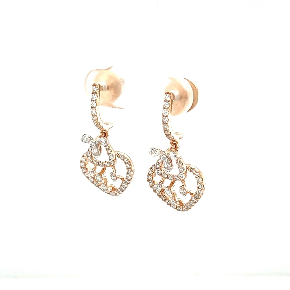 Drop Hanging Diamond Earring Top in 0.98 carats