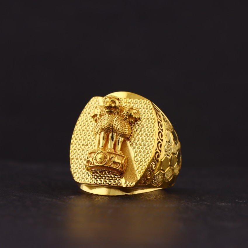 Showroom of 22k gold ashok stambh design ring | Jewelxy - 228951