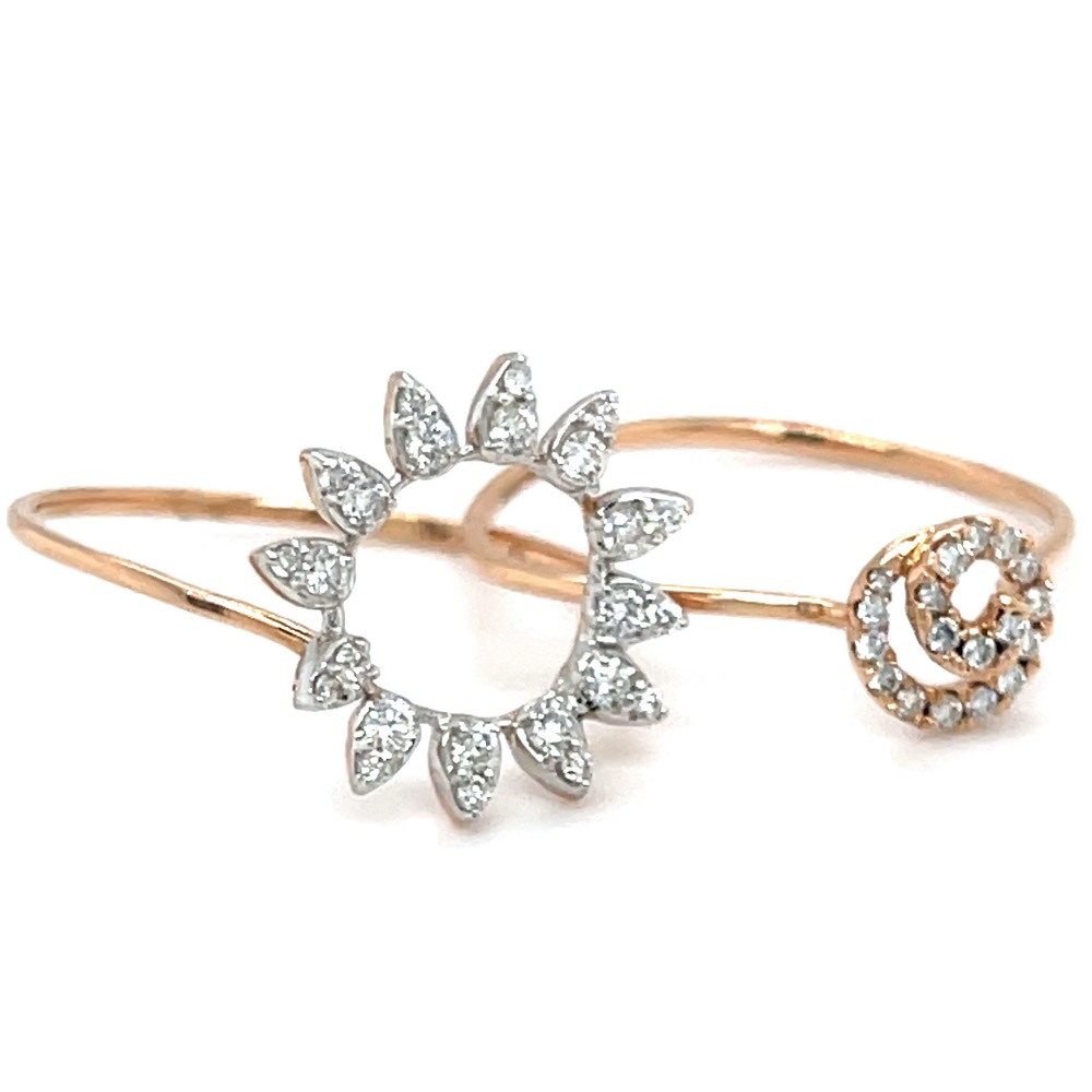 Stackable Diamond Ring with a Flower Motif in 18k Rose Gold 0LR162