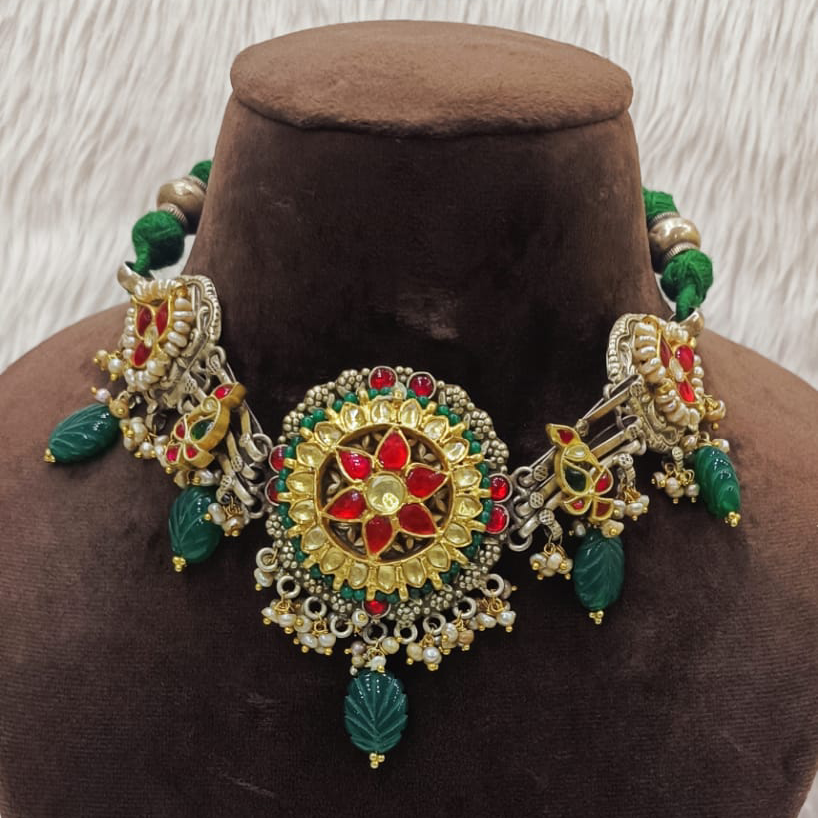 Vintage Silver Nakhra Necklace In High Finished Work