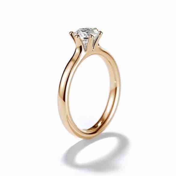 18KT Rose Gold Real Diamond Solitaire Wedding Ring