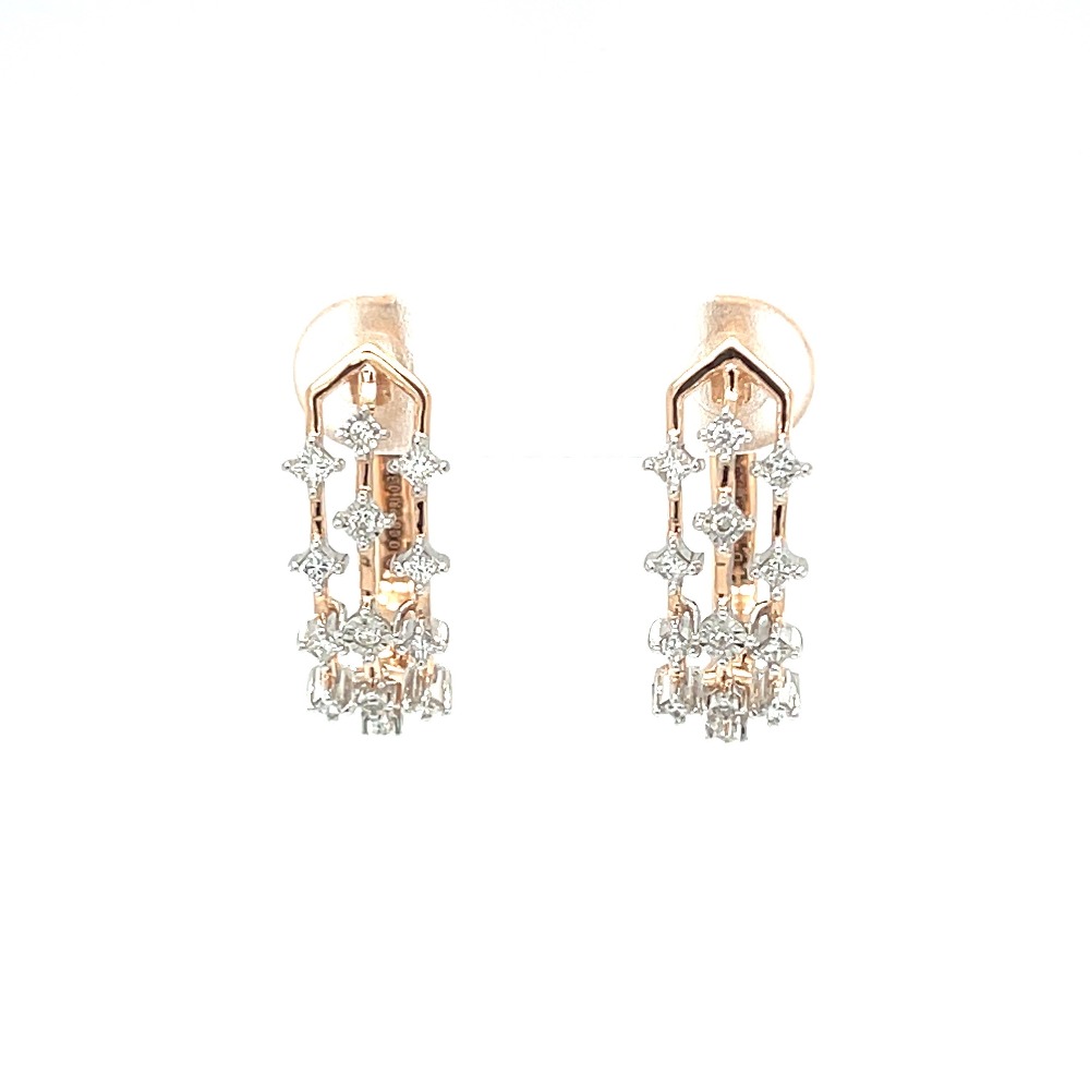 Royale Collection Diamond Studded Bali Earring in 18k Rose Gold