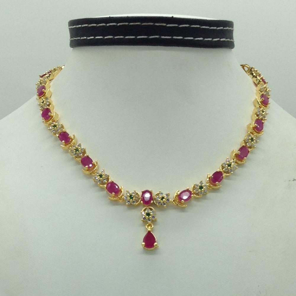 Multicolour cz stones necklace set jnc0170