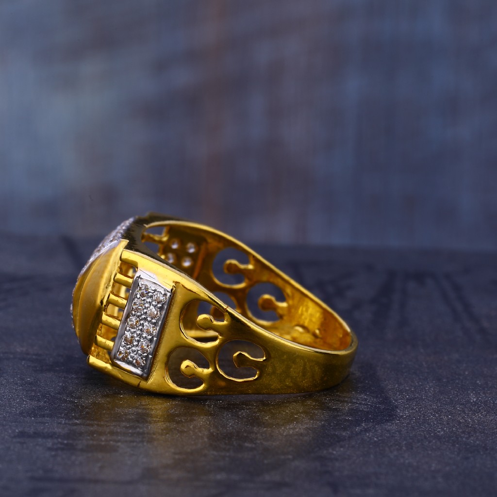 22KT Gold Cz Exclusive Gent's Ring MR673