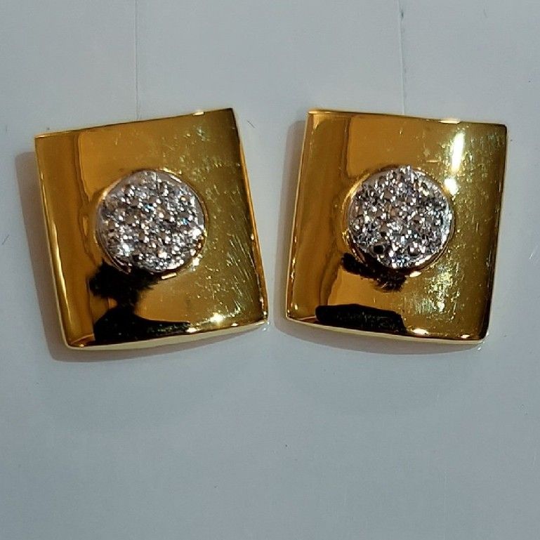 22K Gold Single stone Earrings