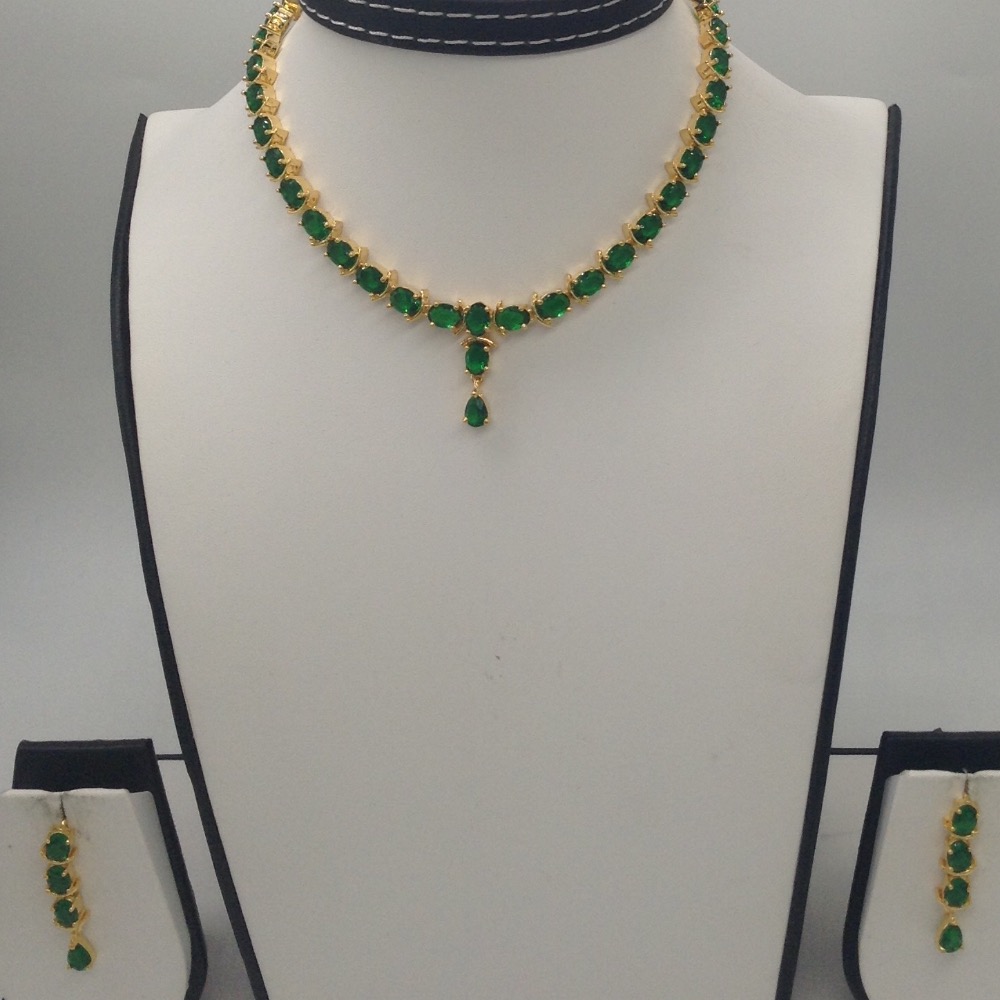 Radiant Elegance: American Diamond Necklace Set with Earrings - Comple –  sagunittujewel
