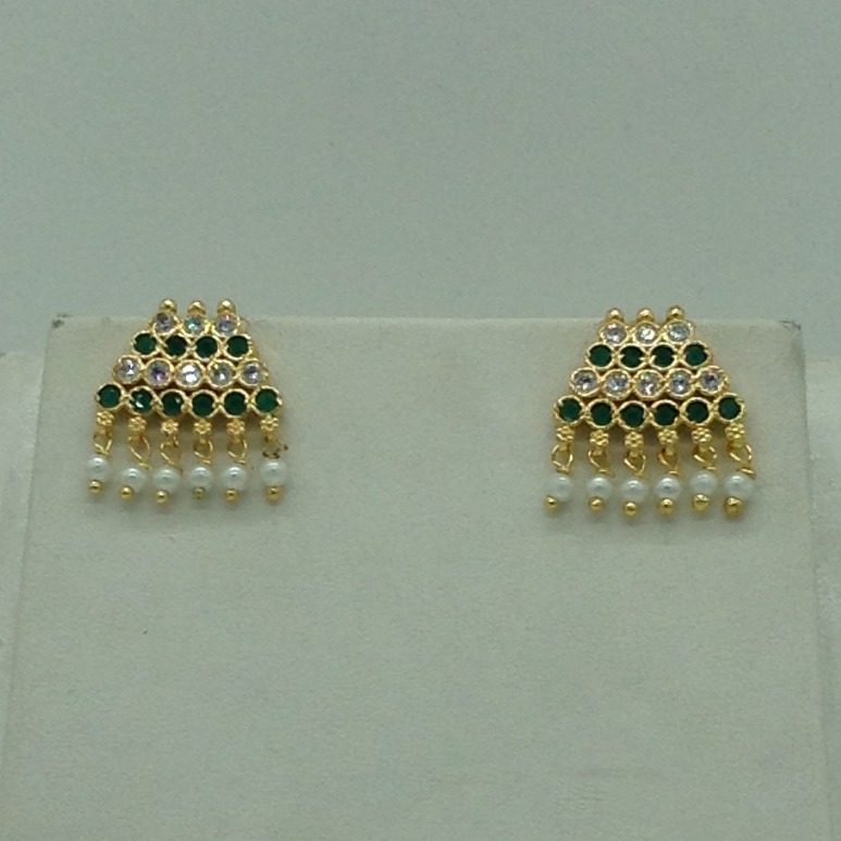 Green,white cz pendent set with flat mala jps0604