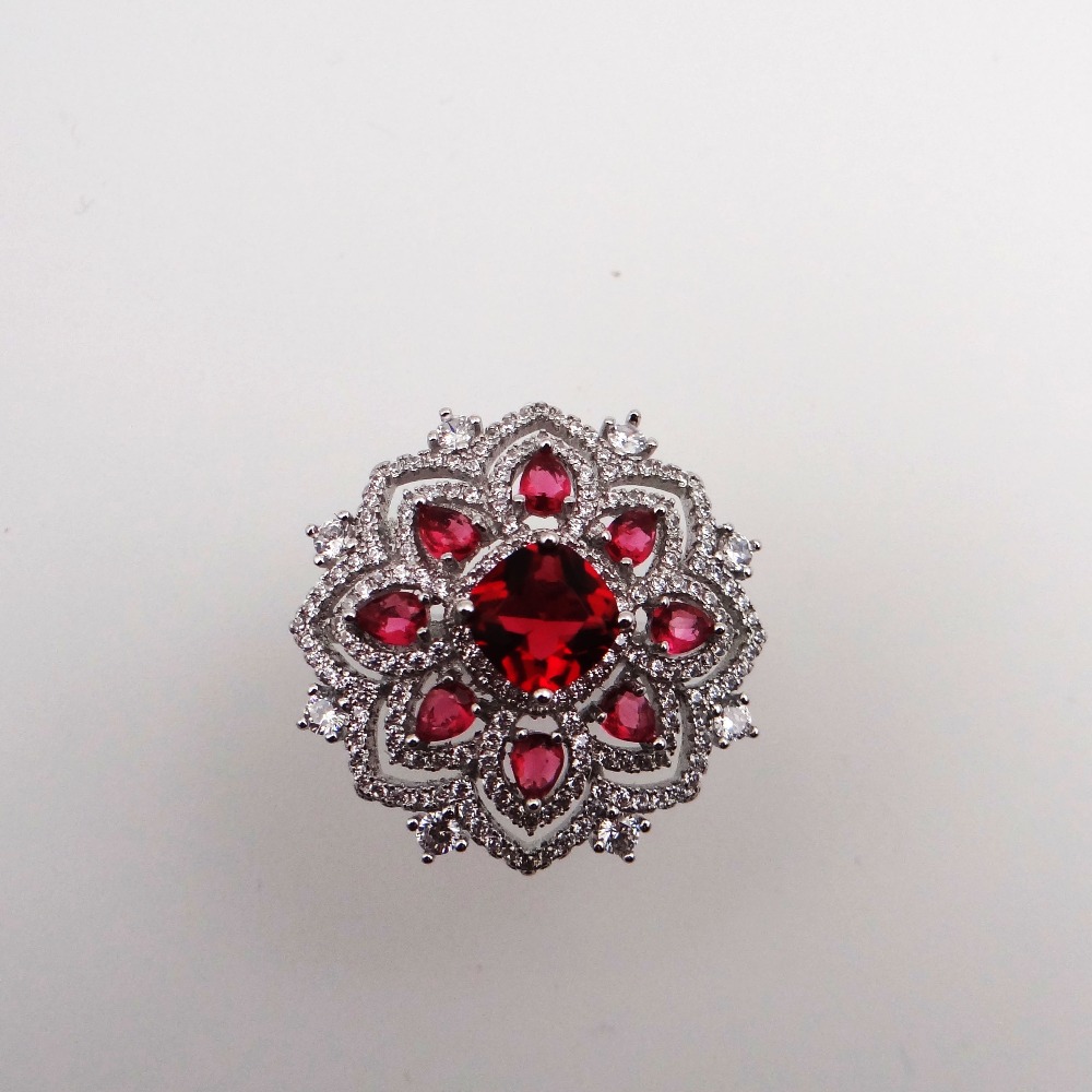 925 cocktail ring with ruby