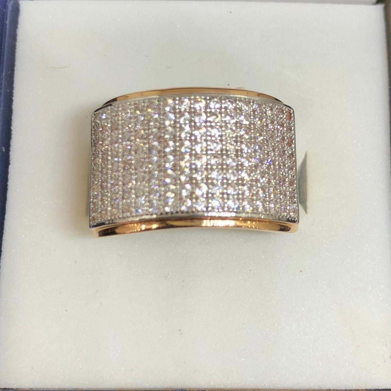 18K Gold CZ Diamond Gents Ring