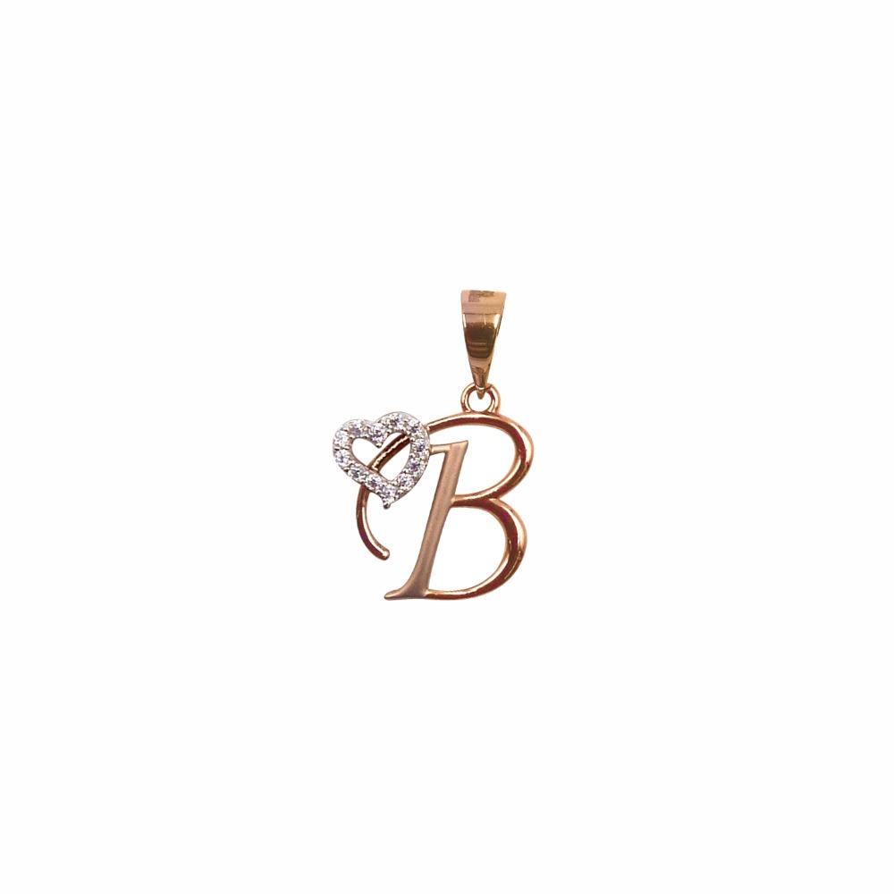 'B' Alphabet 18k Rose Gold Pendant