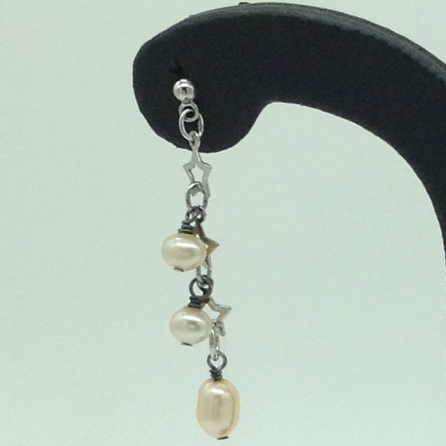 Pearl Silver Ear Hangings JER0095