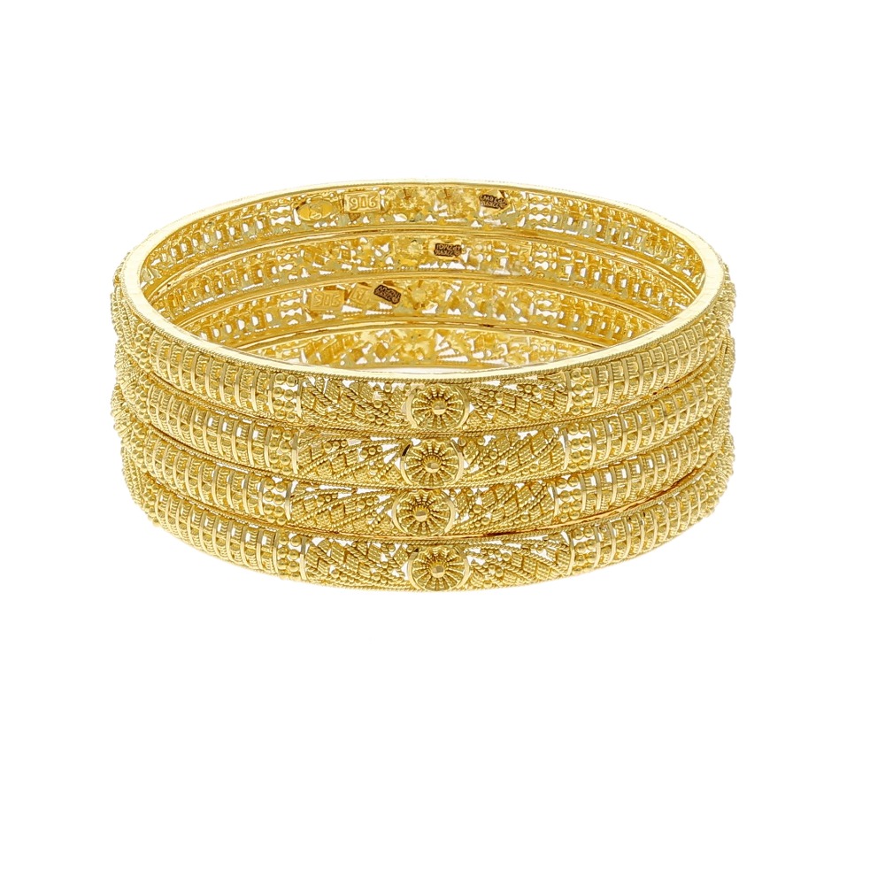 Exotic gold bangle design