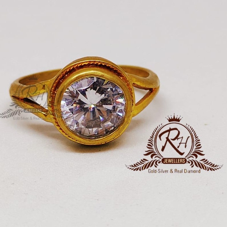22 carat gold gents single stone ring RH-GR906