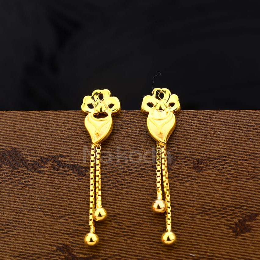 916 Gold CZ Hallmark Delicate Ladies Plain Earrings LPE364