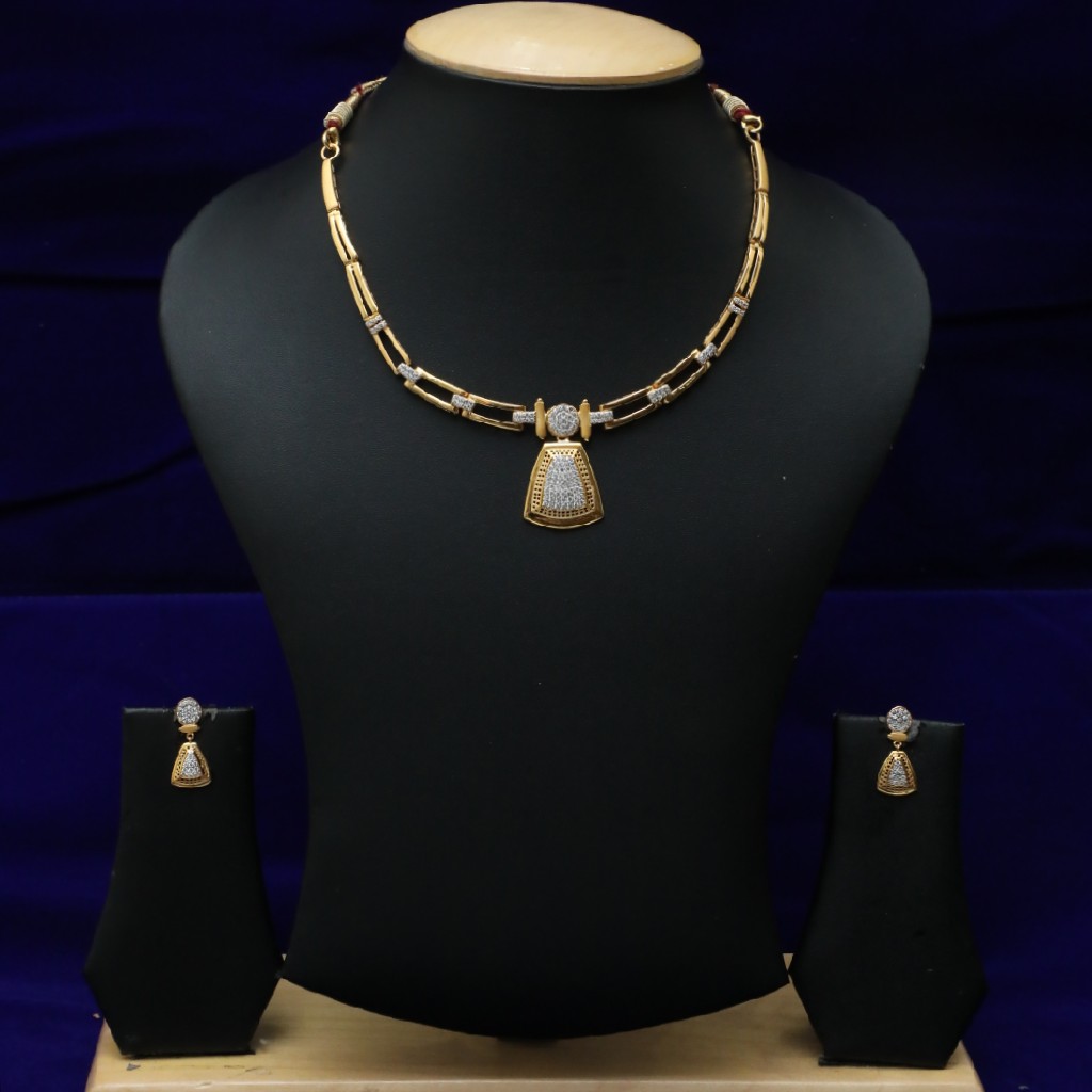22kt necklace set czs0028 | Jewelxy - 67676