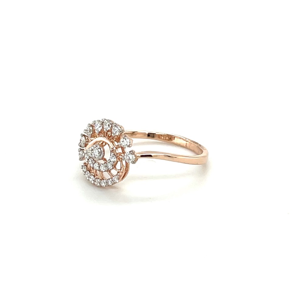 14K Rose Gold Diamond Larme Twist Ring
