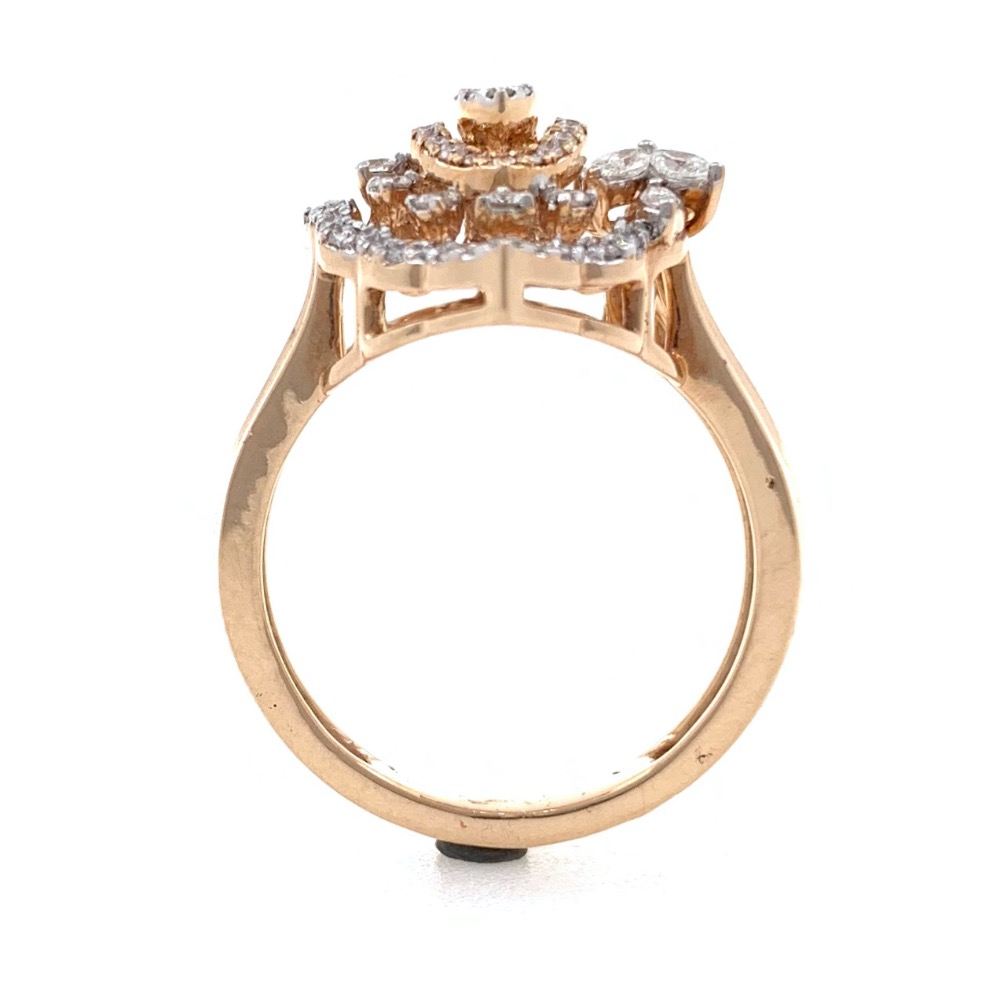 18kt / 750 rose gold contemporary micro set diamond ladies ring 9lr166