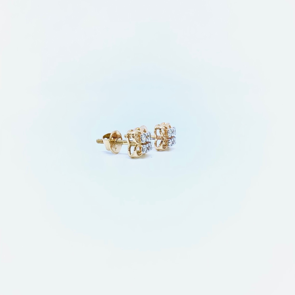 FANCY REAL DIAMOND ROSE GOLD EARRINGS