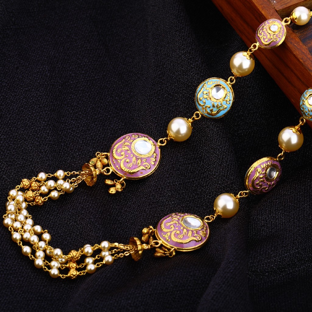 916 Gold Hallmark Designer Antique Chain Mala AC195