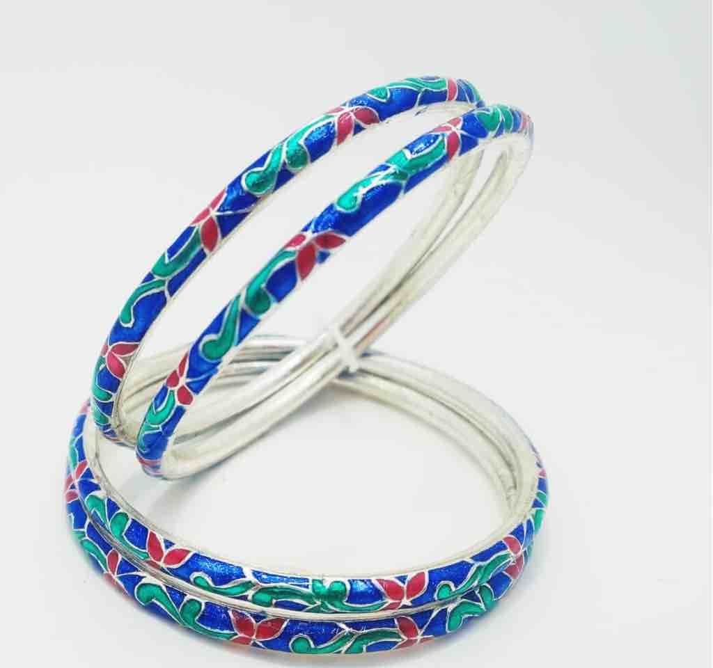 sterling silver enamel bangle