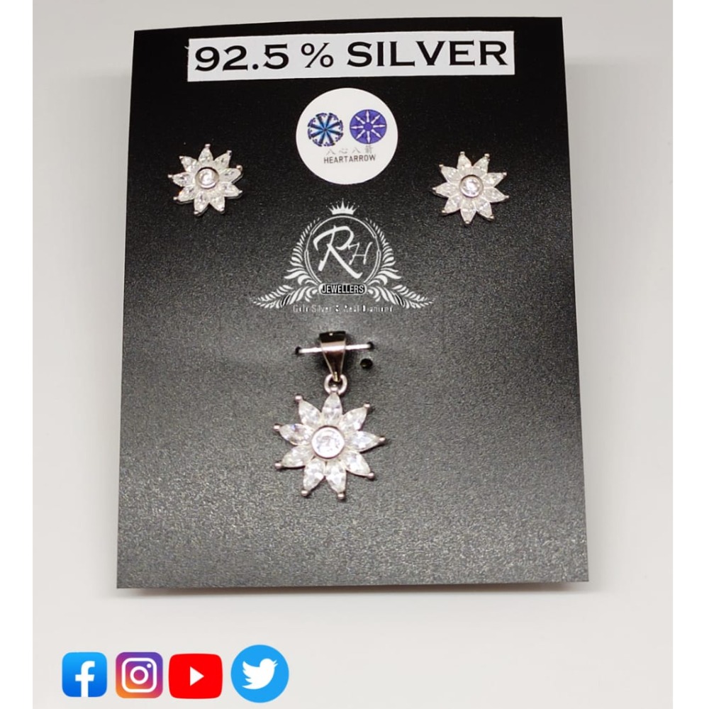 silver classical earrings & pendant set RH-PS342