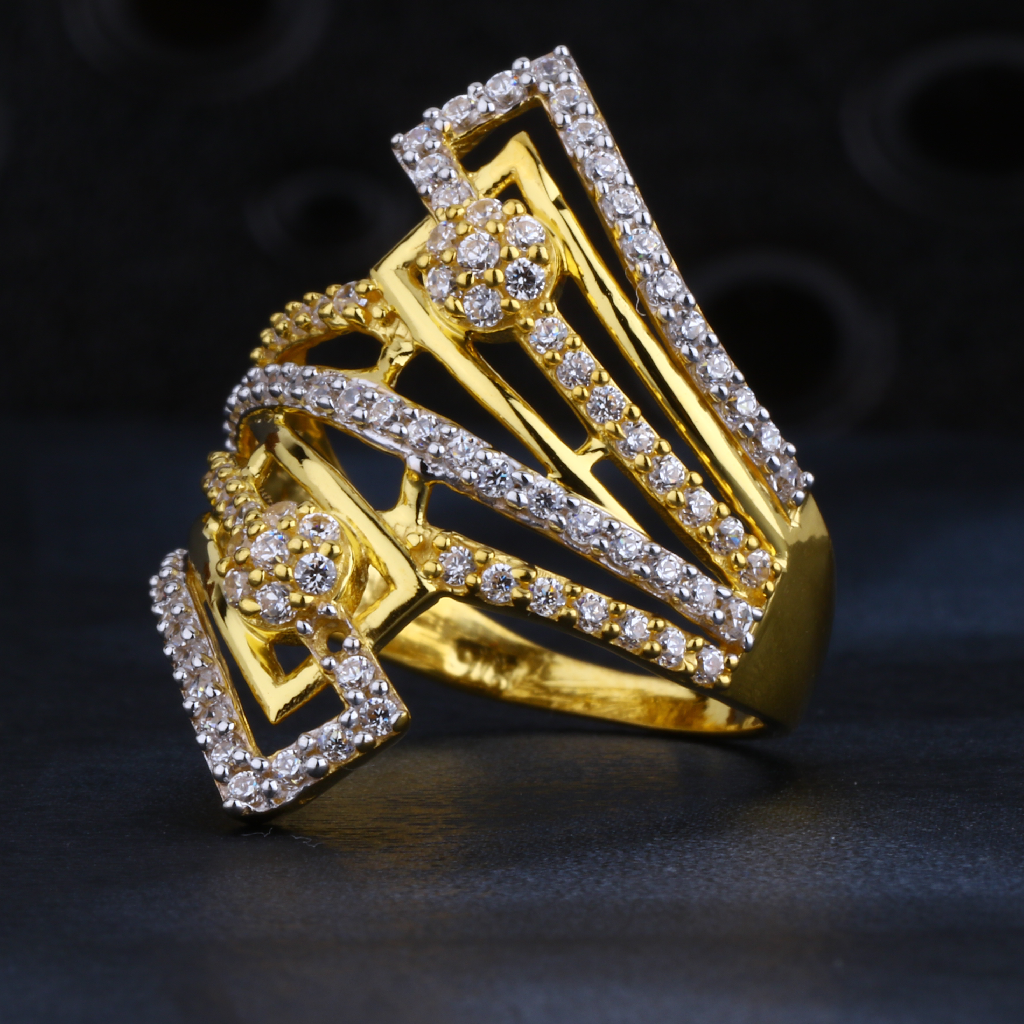 916 Gold Ladies Designer CZ Ring LR1457