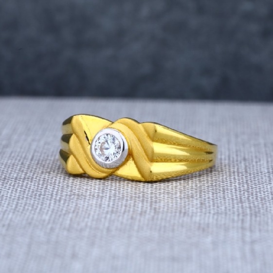 Handmade 22k Gold & Enamel Solitaire Diamond Bridal Wedding Engagement Ring  - A&V Pawn