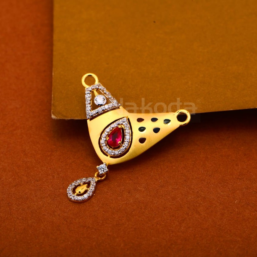 22kt gold cz hallmark ladies designer pandent mp555