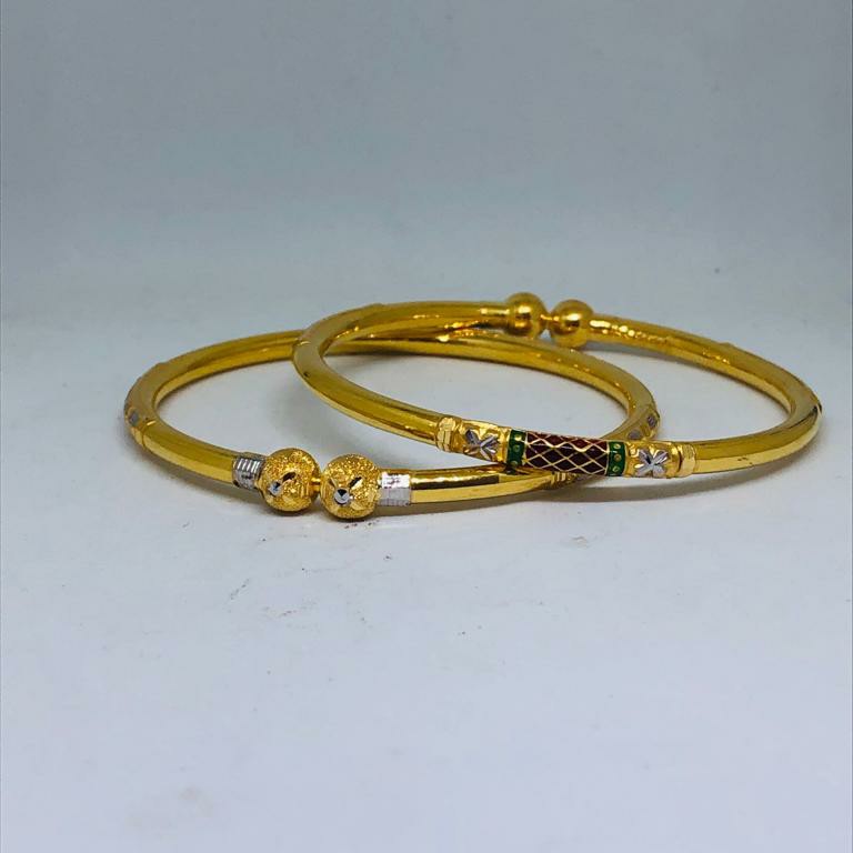 22KT/916 BEAUTIFUL GOLD COPPER KADLI BANGLE