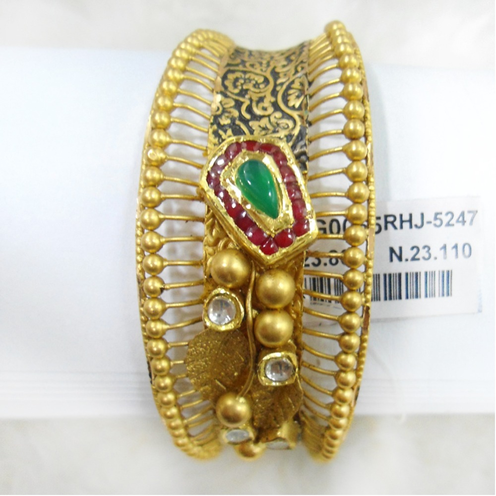 Gold Antique Jadau Kada Bangle RHJ 5247