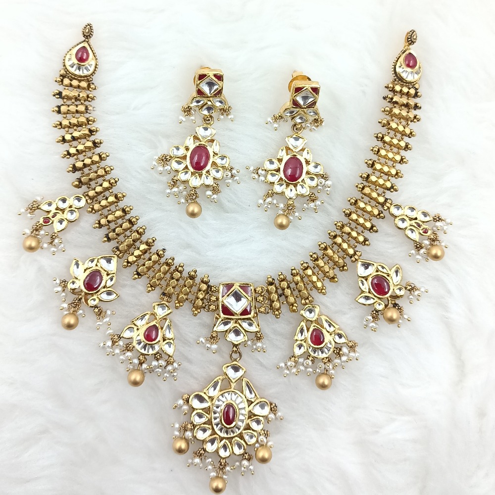 916 Gold Antique Bridal necklace Set