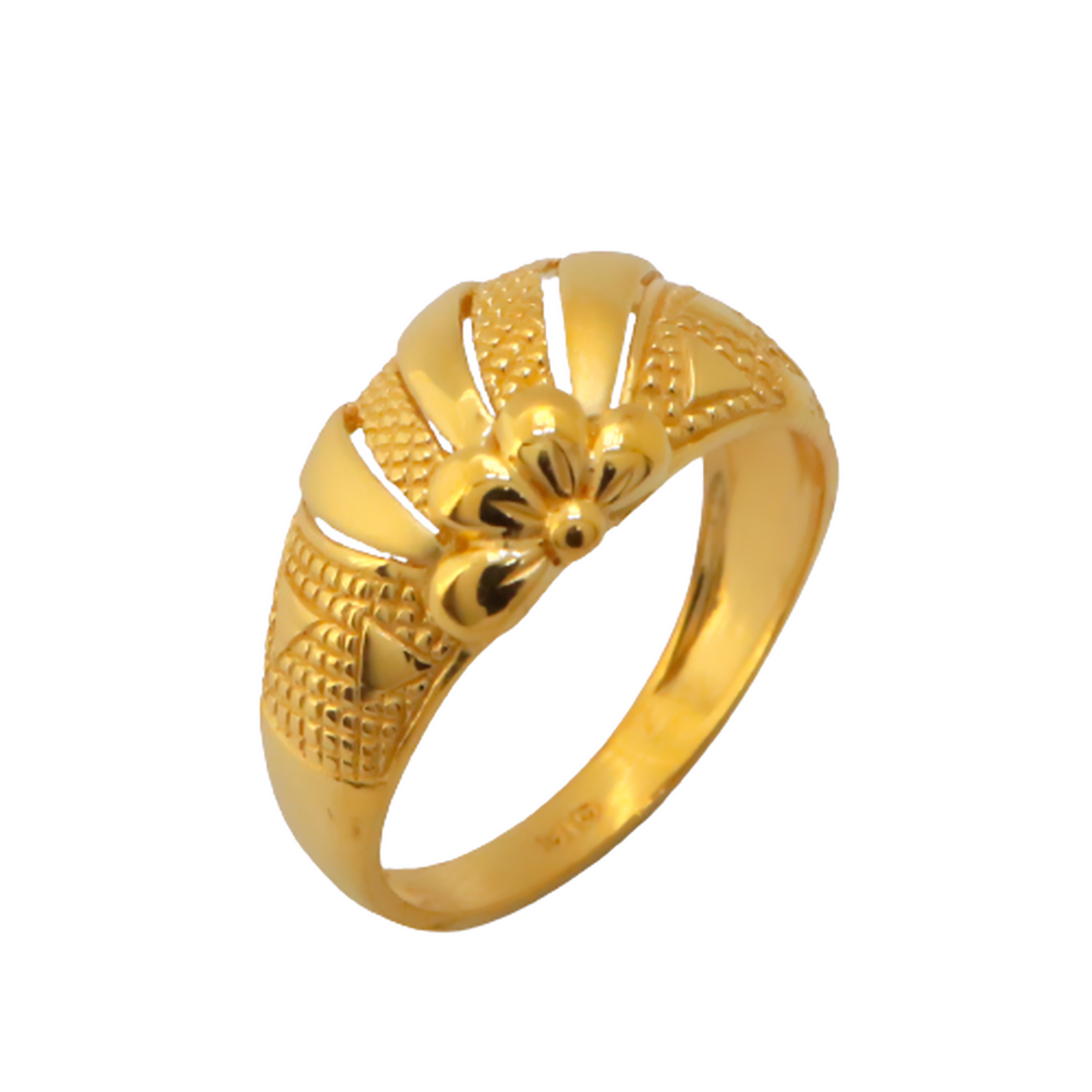 Manufacturer of 22k gold plain half flower ring | Jewelxy - 206186