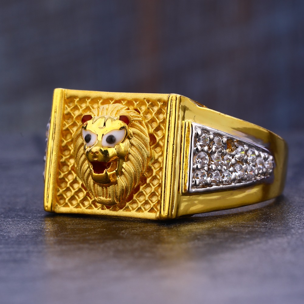 916 Gold Cz Stylish Men's  Ring MR659