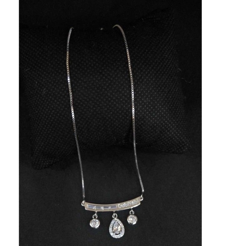 925 Sterling Silver Diamond Pendant Chain